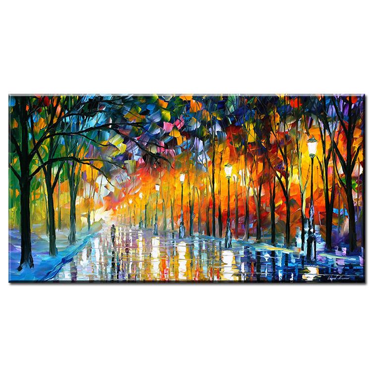 750x750 Dp Artisan Colorful Tree Lights Oil Painting Print Canvas W No - Print Oil Painting