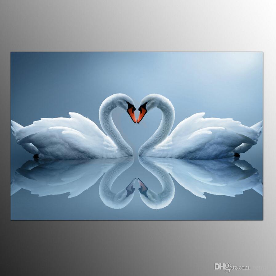 897x897 2018 Modern Decor Canvas Print Swan Lake Oil Painting On Canvas - Print Oil Painting
