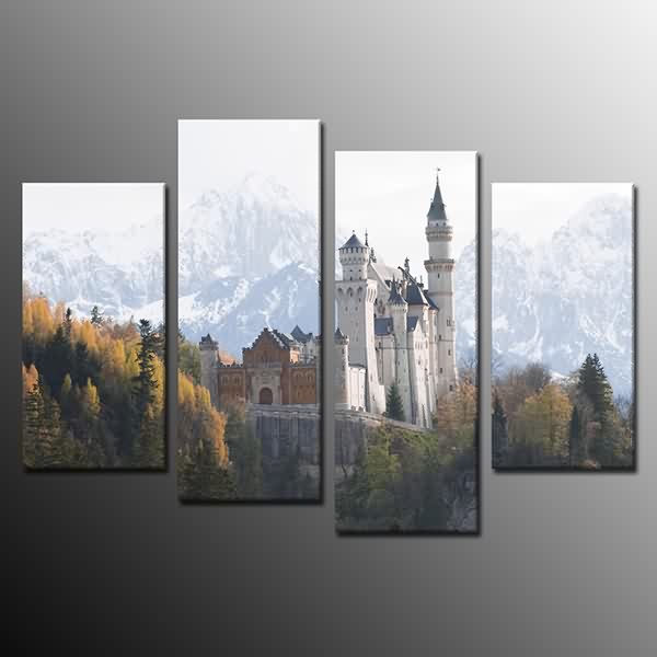 600x600 Super Lowest Price Framed House Art Canvas Poster Print Oil - Print Oil Painting