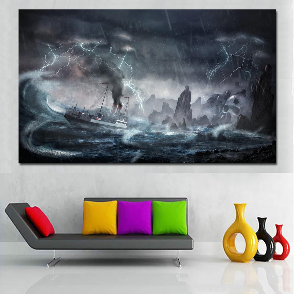 1000x1000 Pictorial Art Painting Classic Seascape Painting Ships In Rain - Prints Of Classic Painting