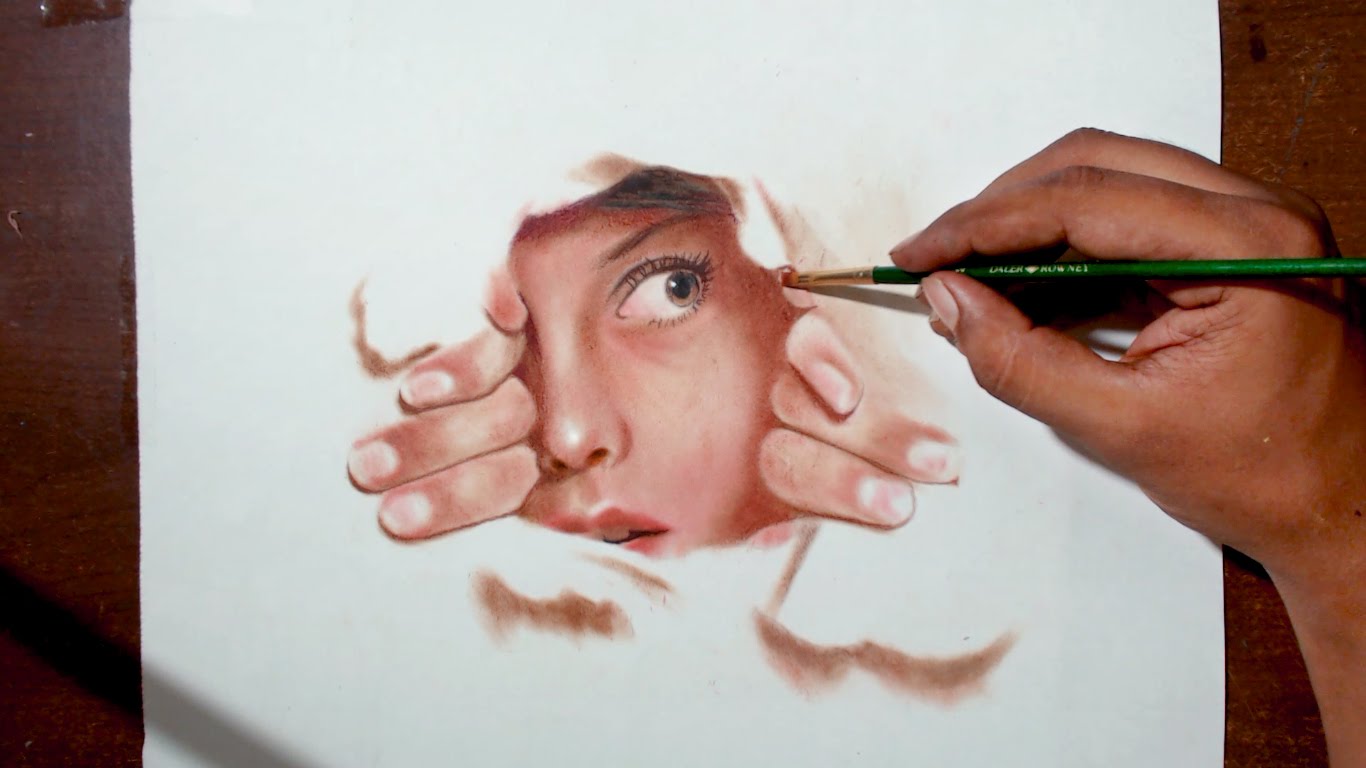 1366x768 Hiding - Prismacolor Painting