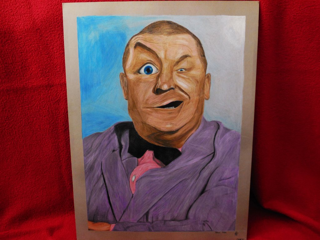 1024x768 Prismacolor Drawing Of Curly Howard From The Three Stooges Hiteart - Prismacolor Painting
