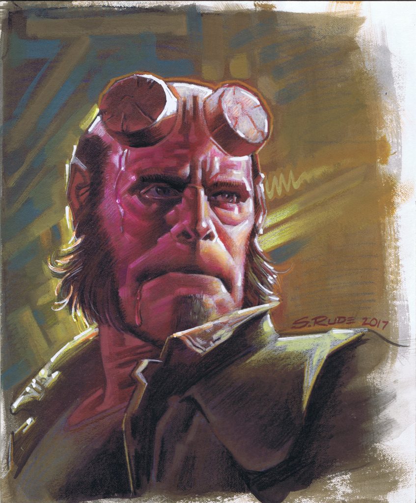 847x1024 Steve Rude Hellboy Painting Watercolor Amp Prismacolor Painting - Prismacolor Painting