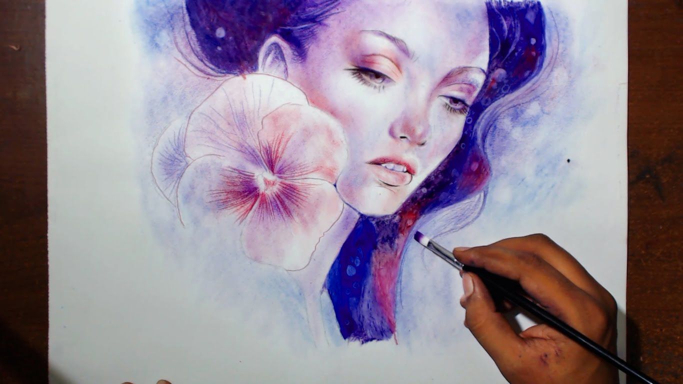 1366x768 The Month Of February - Prismacolor Painting