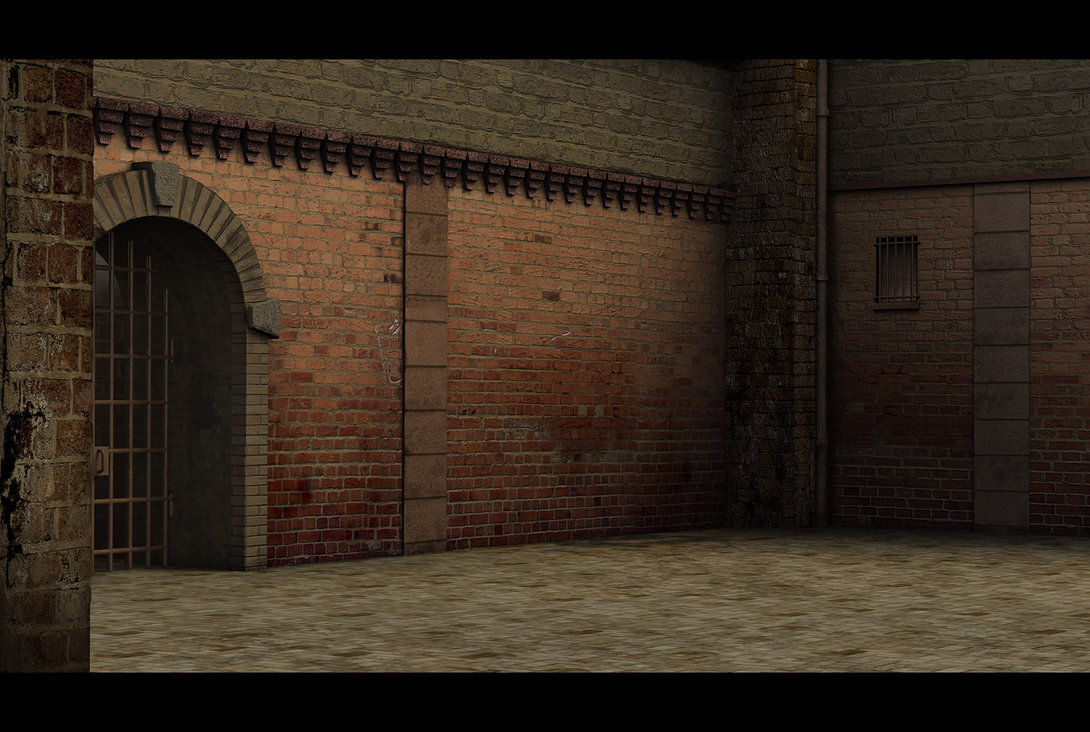 1090x732 Prison Matte Painting - Prison Painting