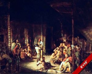 300x240 Us Civil War Confederate Libby Prison Oil Painting Art Real Canvas - Prison Painting
