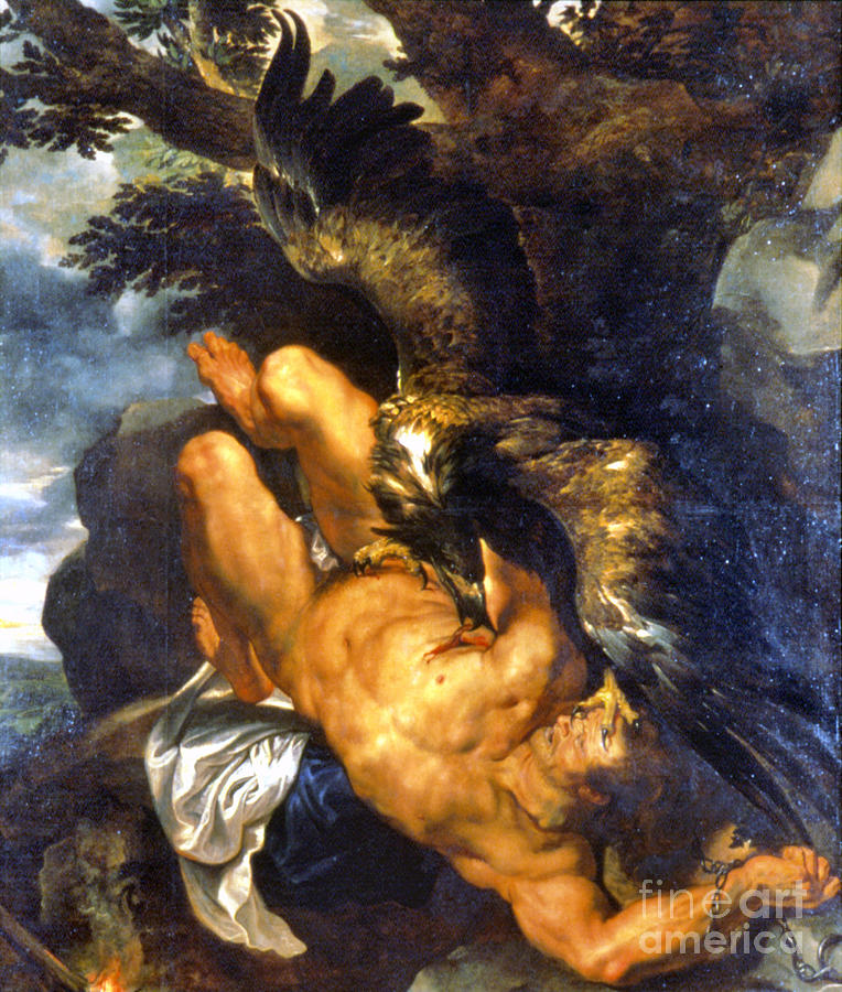 764x900 Prometheus Bound Painting By Granger - Prometheus Bound Painting