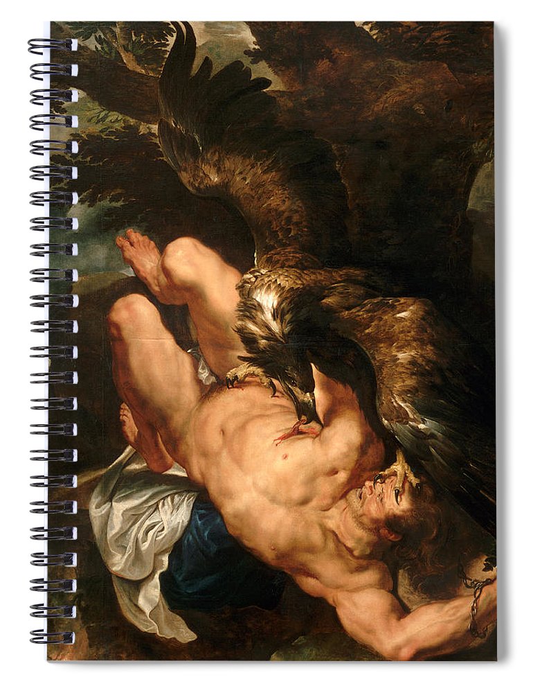 770x1000 Prometheus Bound Spiral Notebook For Sale By Peter Paul Rubens - Prometheus Bound Painting