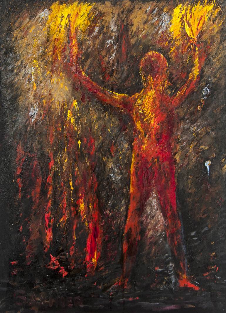 770x1063 Saatchi Art Prometheus. Painting By Leo Baxiner - Prometheus Painting