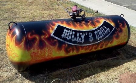 448x273 Flaming Propane Tank! - Propane Tank Painting Art