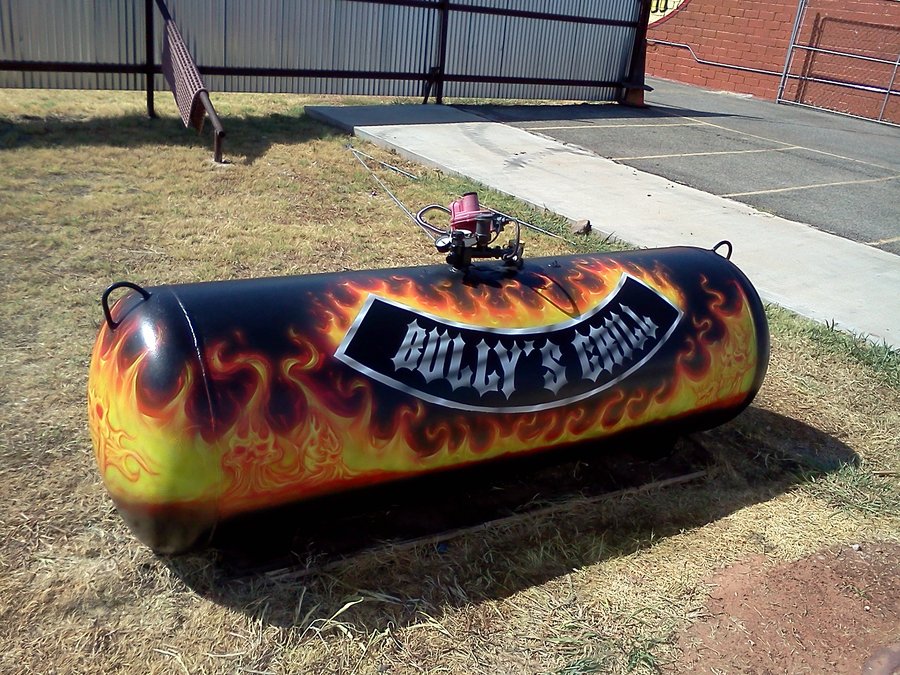 900x675 Flaming Propane Tank Logo By Insane Bullet - Propane Tank Painting Art