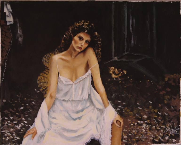 770x618 Saatchi Art Old Picture Of A Prostitute Painting By Iryna Oliinyk - Prostitute Painting