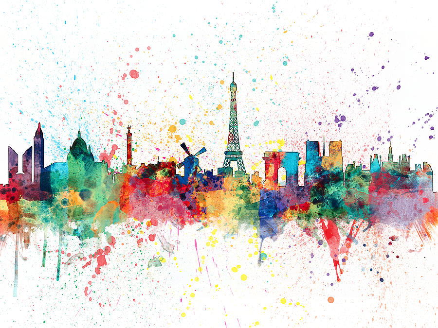 900x675 Lovely Paris Artwork At France Skyline Digital Art By Michael - Protein Painting