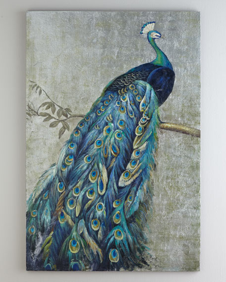 456x570 Proud Peacock Original Painting Neiman Marcus - Proud Peacock Painting