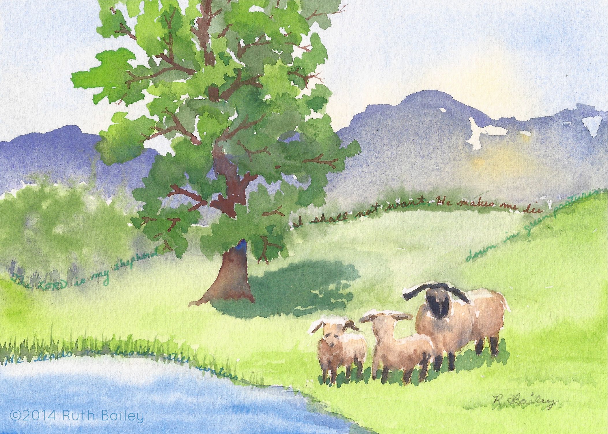 Psalm 23 Painting at PaintingValley.com | Explore collection of Psalm ...