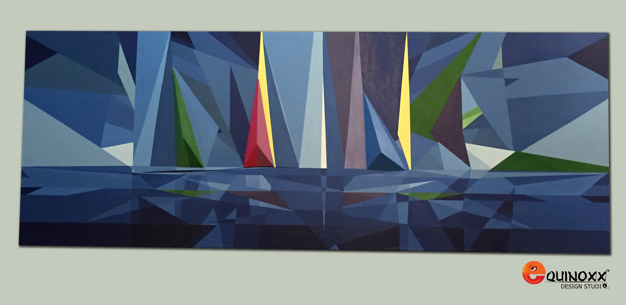 2000x977 3d Abstract Skyline Painting, India - Psp Painting