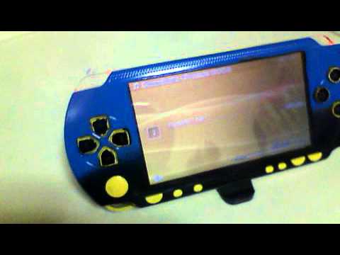 480x360 Psp 1000 Custom Paint Blue Fading Into Black With Leds Mod By Lobo - Psp Painting