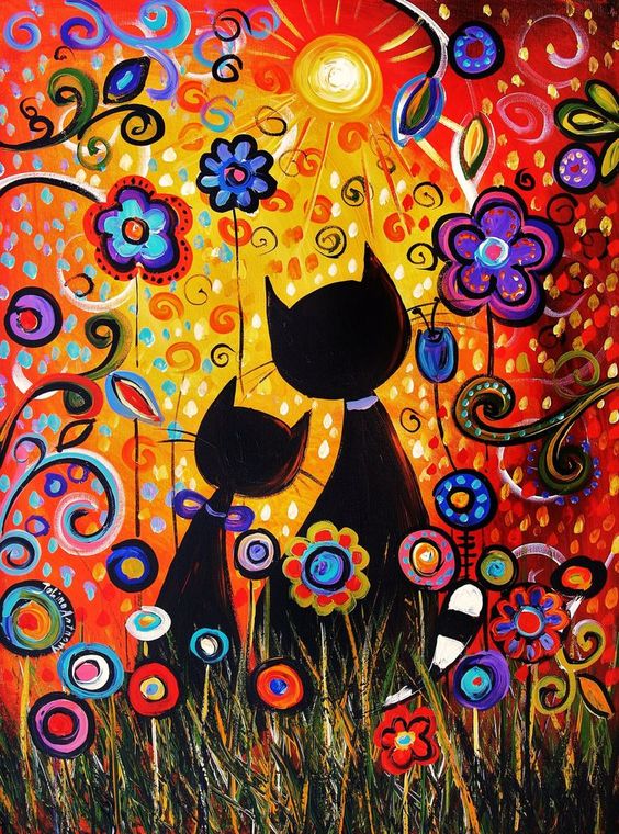 564x760 Arts Amp Cats Spring Kitten Denver Cat Company - Psychedelic Cat Painting