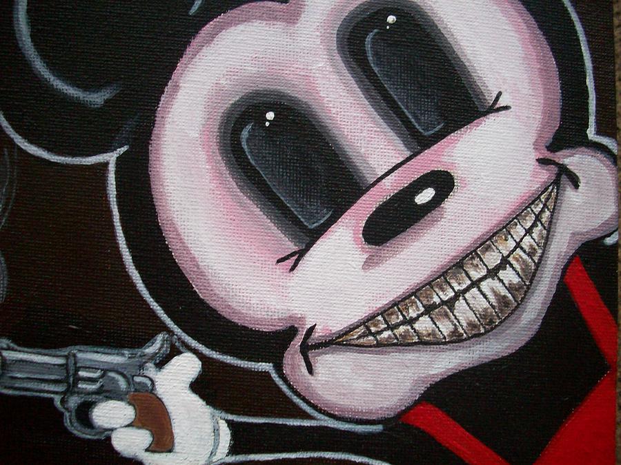900x675 Psycho Mickey Mouse Painting By Teresa Hales - Psycho Painting