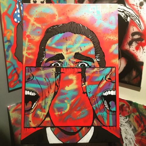 500x500 American Psycho Painting. This Is For Sale. Dm Me Or Email Is - Psycho Painting