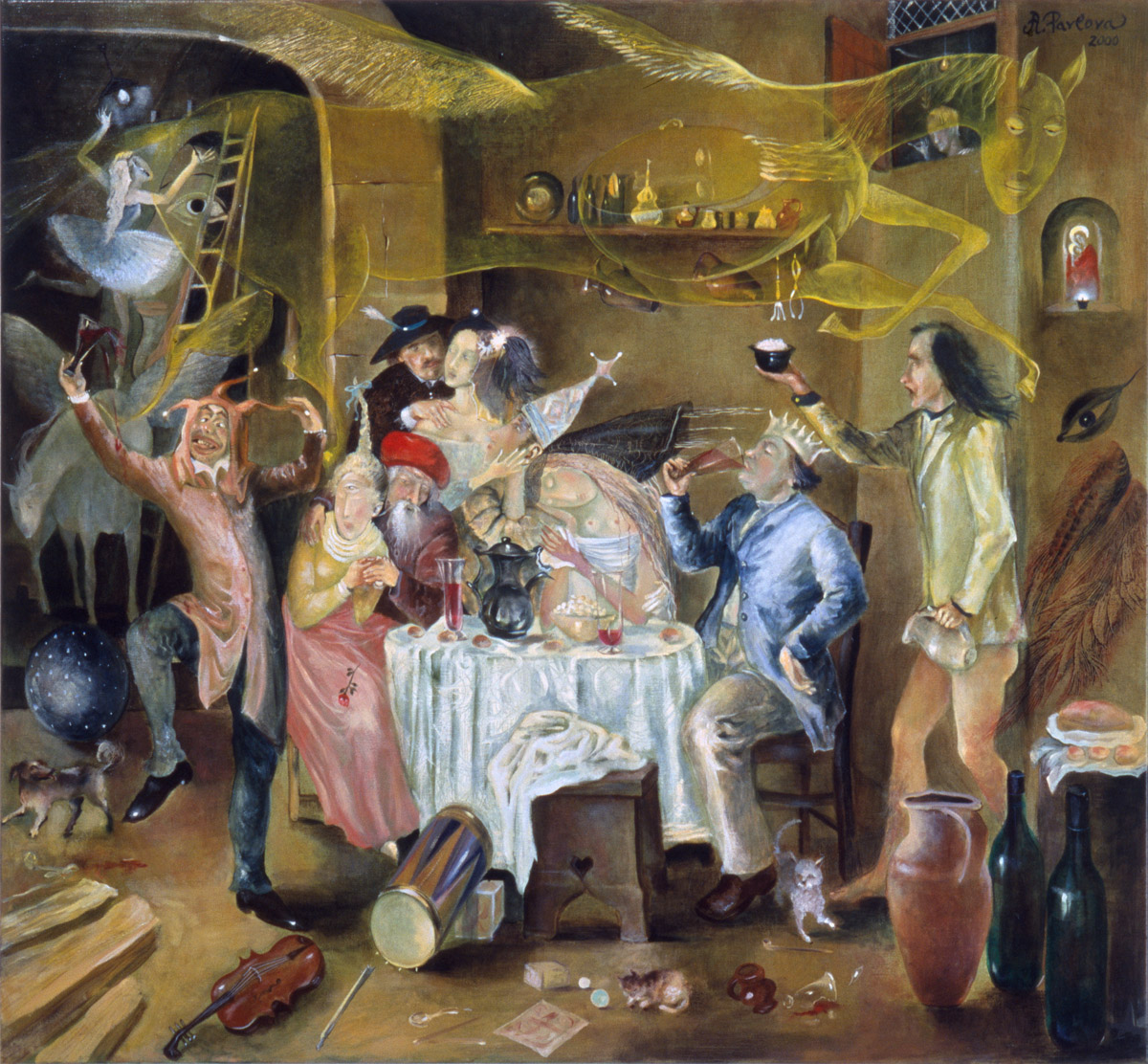 1200x1112 The Art Of Annael (Anelia Pavlova) The Old Pub (Painting) - Pub Painting