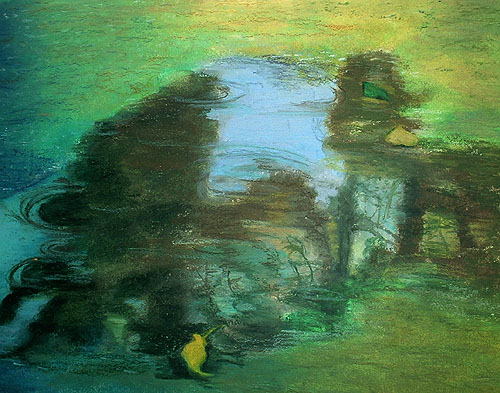 500x393 Oil Pastel Classroom December 2004 Painting Water [Archive - Puddle Painting
