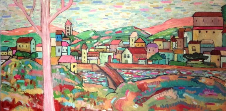 770x378 Saatchi Art El Pueblo Painting By Pablo Romero - Pueblo Painting