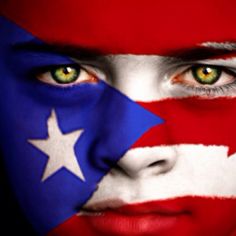 236x236 The Puerto Rican Flag On A Face Puerto Ricantaino Culture - Puerto Rican Flag Painting