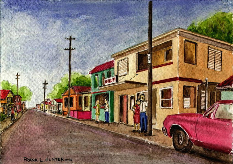 900x633 Catano Puerto Rico Street Painting By Frank Hunter - Puerto Rico Painting
