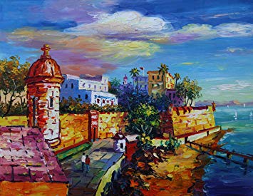 355x275 20x24 Canvas Print, Of Oil Painting, Puerto Rico - Puerto Rico Painting