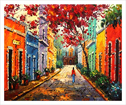 425x354 20x24. Canvas Print, Of Oil Painting, Puerto Rico - Puerto Rico Painting
