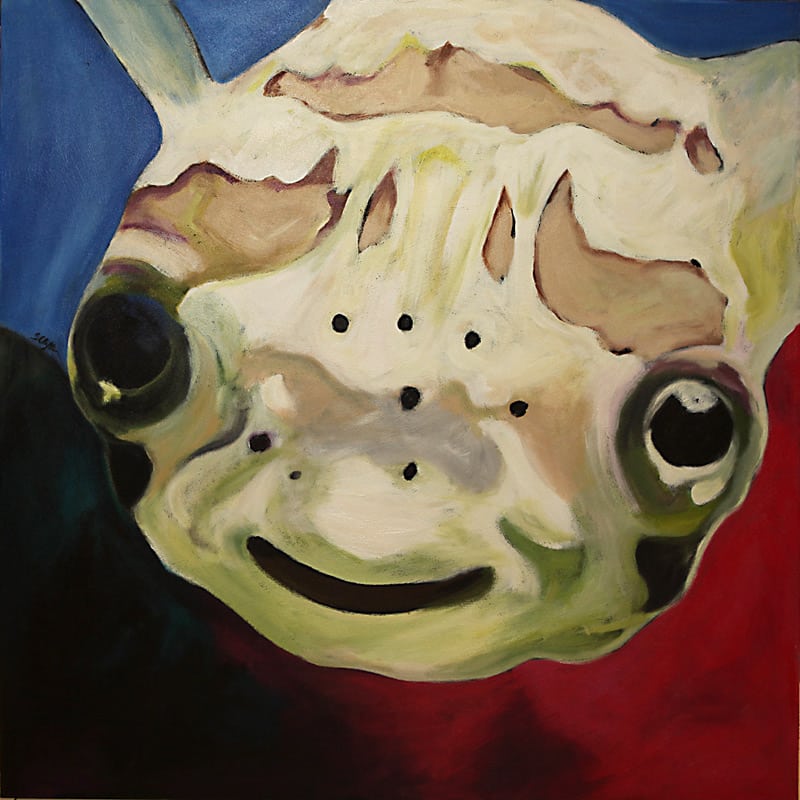 800x800 Puffer Fish Painting Artist Susan Clifton Acrylic Painting On Wood - Puffer Fish Painting