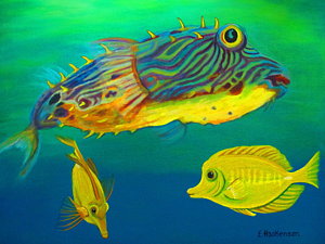 300x225 Puffer Fish Paintings Fine Art America - Puffer Fish Painting