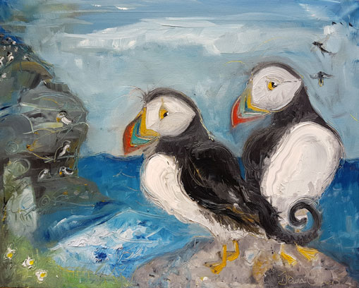 509x408 Puffin Island - Puffin Painting
