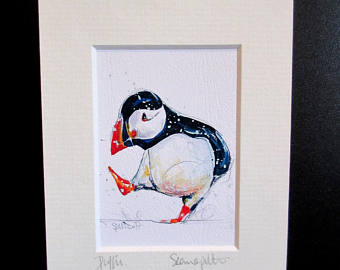 340x270 Puffin Painting Etsy - Puffin Painting