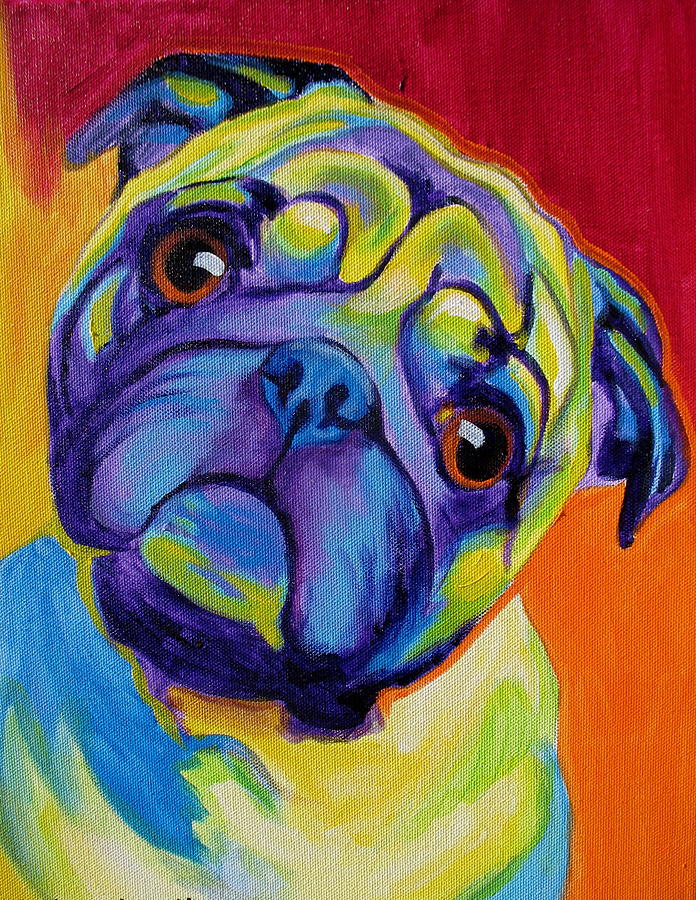 696x900 Pug - Pug Painting