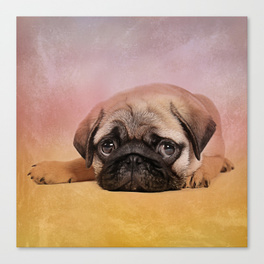 264x264 Pug Painting Canvas Prints Society6 - Pug Painting Canvas