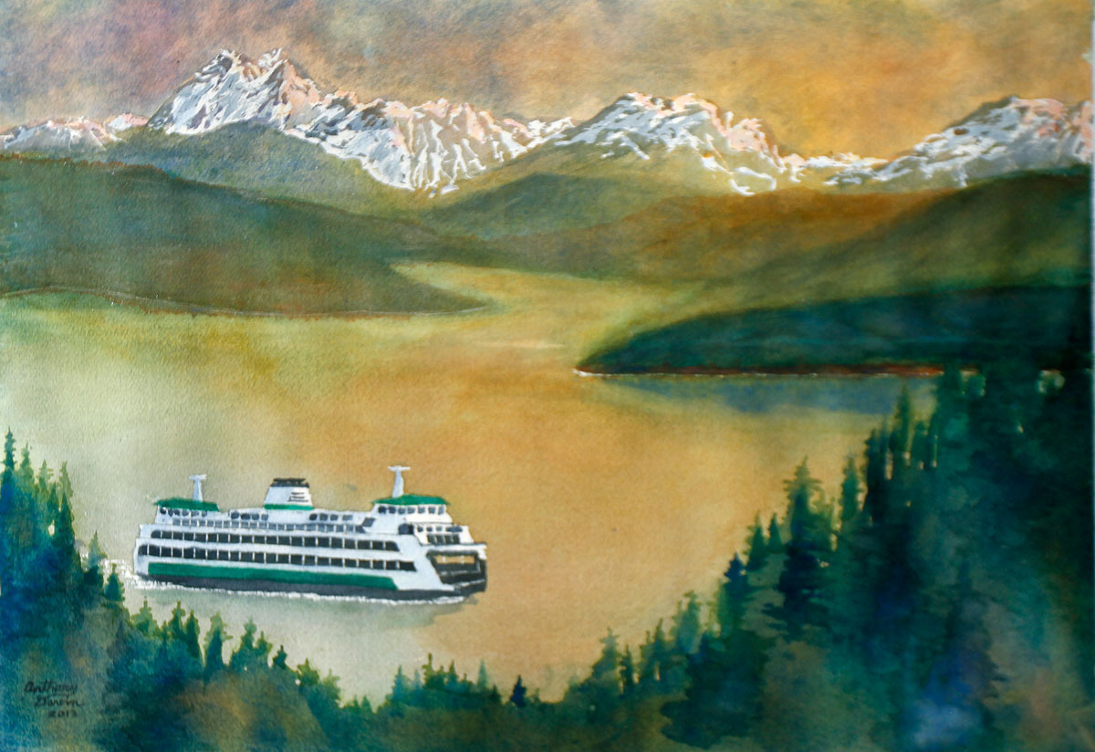1200x824 Mountain High Arts Paintings Original Watercolors - Puget Sound Painting