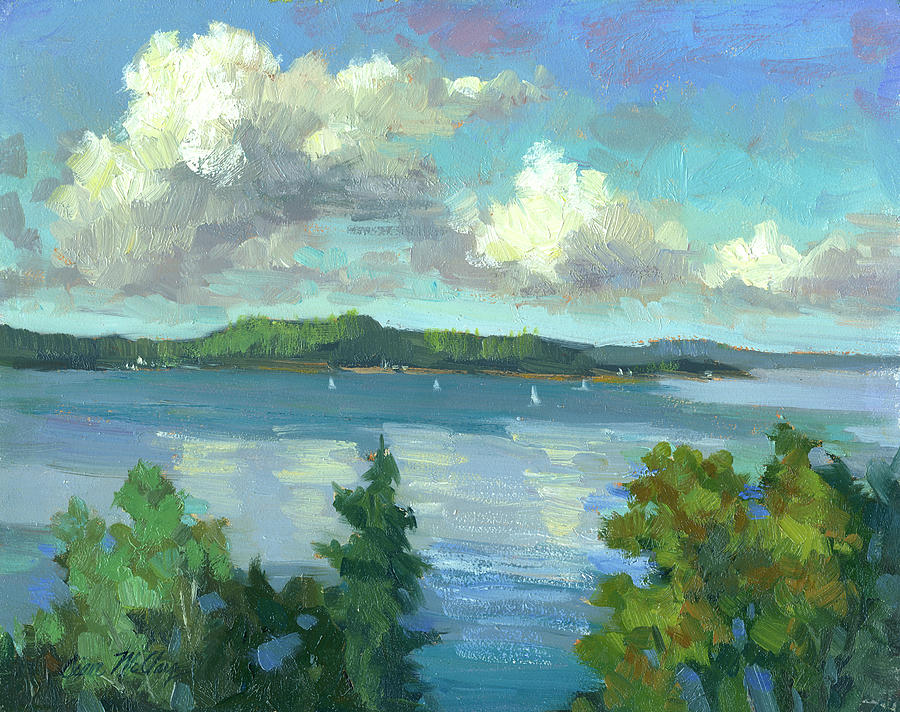 900x712 Sailing On Puget Sound Painting By Diane Mcclary - Puget Sound Painting