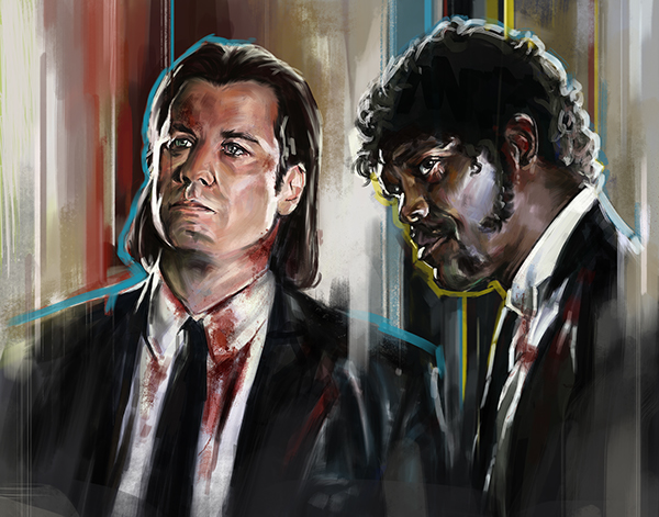 600x471 Pulp Fiction Tribute On Behance - Pulp Fiction Painting