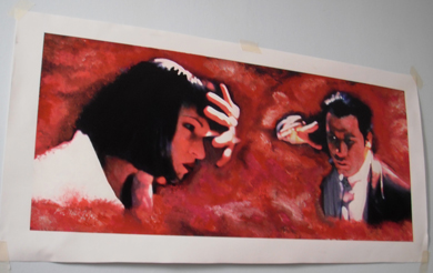 390x246 Pulp Fiction Hand Painting For Sale - Pulp Fiction Painting