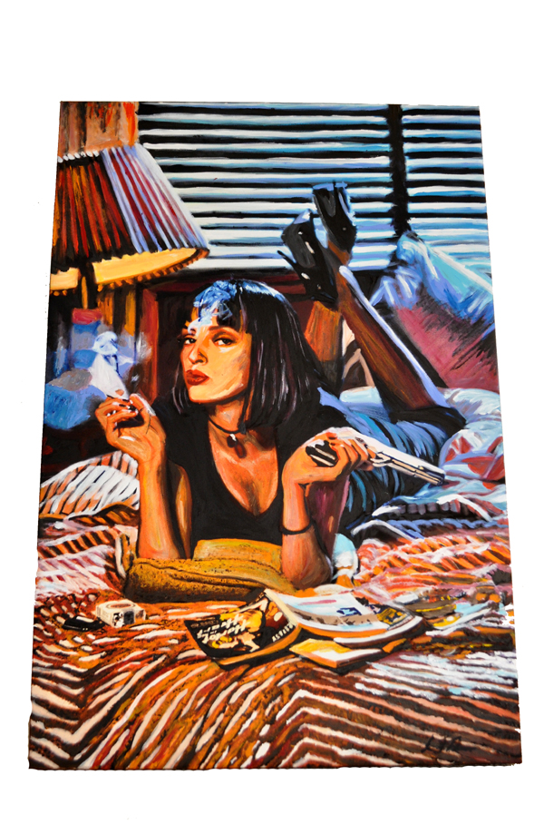 600x908 Pulp Fiction Painting By Ljtdrawings - Pulp Fiction Painting