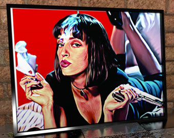 340x270 The Big Lebowski Painted Poster Digital Illustration - Pulp Fiction Painting