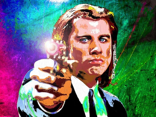 500x374 Cool Pulp Fiction Vincent Vega Canvas Oil Painting - Pulp Fiction Painting