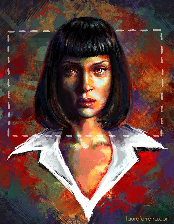 600x772 Mia Wallace By Laura On @ - Pulp Fiction Painting