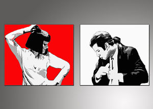 300x214 Painting Modern Pop Art Pulp Fiction Dance Handcrafted Italian - Pulp Fiction Painting