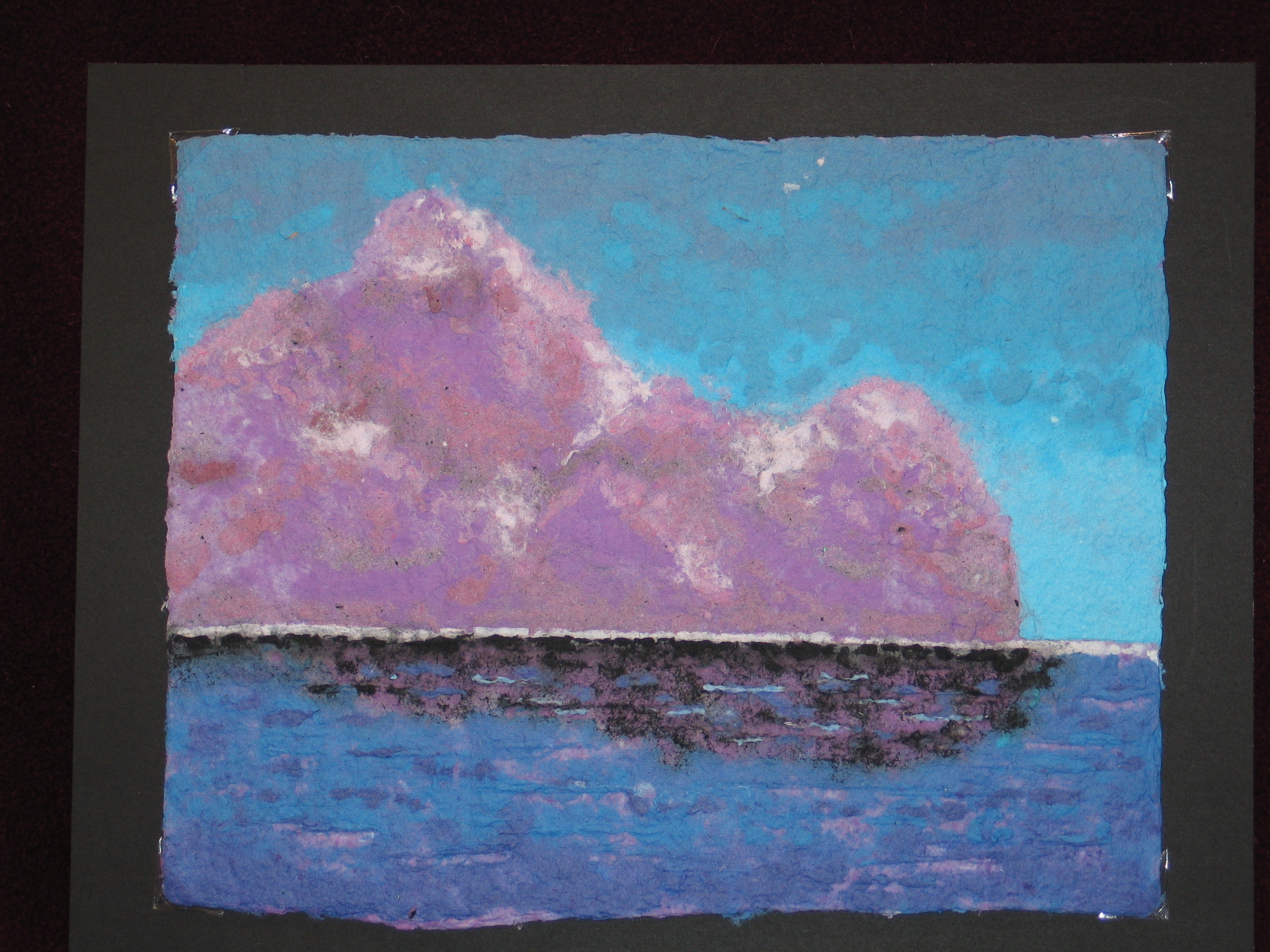 2592x1944 Pulp Painting Mountain Reflection On Water - Pulp Painting