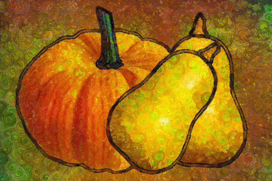 900x600 Pumpkin Art Abstract Realism Painting By Georgiana Romanovna - Pumpkin Art Painting