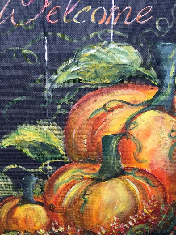 570x760 Pumpkin Art Screen ,made To Order ,fall ,fall Decor, Welcome Sign - Pumpkin Art Painting