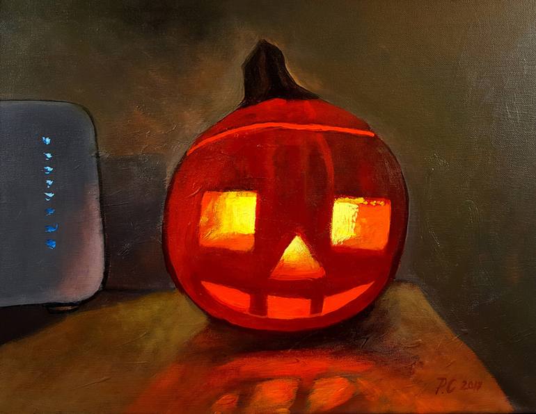 770x596 Saatchi Art Pumpkin Painting By Paul Cieniuch - Pumpkin Art Painting